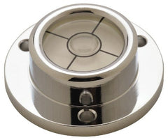 Geier & Bluhm, Inc. - 1-1/4 Inch Base Diameter x 0.44 Inch Overall Height, 1 Circle, Brass Bull's Eye Circular Level - 0.276 Inch Vial Diameter, 5/8 Inch Inner Diameter, 0.12 Inch Mounting Hole Diameter, 0.1 Inch Sensitivity, -40 to 150°F, Cross Lines - Exact Tooling