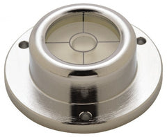 Geier & Bluhm, Inc. - 1-3/4 Inch Base Diameter x 0.63 Inch Overall Height, 1 Circle, Brass Bull's Eye Circular Level - 0.315 Inch Vial Diameter, 13/16 Inch Inner Diameter, 0.12 Inch Mounting Hole Diameter, 0.1 Inch Sensitivity, -40 to 160°F, Cross Lines - Exact Tooling