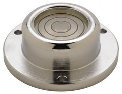 Geier & Bluhm, Inc. - 1-3/4 Inch Base Diameter x 0.63 Inch Overall Height, 3 Circles, Brass Bull's Eye Circular Level - 0.3 Inch Vial Diameter, 13/16 Inch Inner Diameter, 0.12 Inch Mounting Hole Diameter, 30 min Sensitivity, -40 to 150°F - Exact Tooling