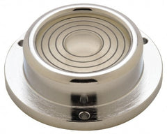 Geier & Bluhm, Inc. - 2-1/4 Inch Base Diameter x 0.69 Inch Overall Height, 4 Circles, Brass Bull's Eye Circular Level - 0.575 Inch Vial Diameter, 1-5/16 Inch Inner Diameter, 0.136 Inch Mounting Hole Diameter, 60 min Sensitivity, -40 to 165°F - Exact Tooling