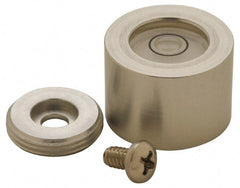 Geier & Bluhm, Inc. - 13/16 Inch Base Diameter x 0.56 Inch Overall Height, 1 Circle, Aluminum Bull's Eye Circular Level - 0.22 Inch Vial Diameter, 1/2 Inch Inner Diameter, 0.1 Inch Sensitivity, -40 to 150°F - Exact Tooling