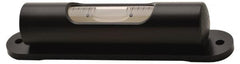 Geier & Bluhm, Inc. - 3-3/8 Inch Long, Horizontal, Brass, Plate Mounting Tubular and Pocket Level - 2 mm Sensitivity, 3/4 Inch High/Diameter, Black Lacquer, 1 Vial - Exact Tooling