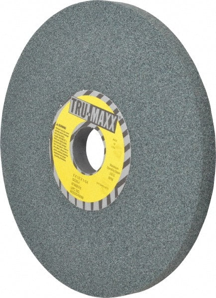 Tru-Maxx - 8" Diam x 1-1/4" Hole x 1/2" Thick, I Hardness, 60 Grit Surface Grinding Wheel - Silicon Carbide, Type 1, Medium Grade, 3,600 Max RPM, Vitrified Bond, No Recess - Exact Tooling