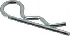 Made in USA - 1/4 to 5/16" Shaft Diam, 1-1/8" Long, 0.059" Wire Diam, Hair Pin Cotter - Grade 2 Spring Steel, Zinc-Plated Finish - Exact Tooling