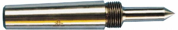 Riten - 1/2" Head Diam, Carbide-Tipped Steel Long Point Solid Dead Center - 3MT Morse Taper, 1/2" Point Diam, 2" Point Length, 2-5/8" OAL - Exact Tooling