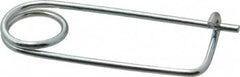 Made in USA - 1-11/16" Usable Length Spring Steel Standard Safety Pin - 2-3/4" OAL, 0.091" Wire Diam, 5/8" Inside Clearance, Zinc-Plated - Exact Tooling