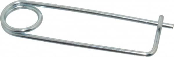 Made in USA - 2-13/16" Usable Length Spring Steel Standard Safety Pin - 4-3/8" OAL, 0.12" Wire Diam, 13/16" Inside Clearance, Zinc-Plated - Exact Tooling