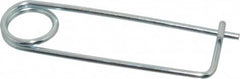 Made in USA - 2-13/16" Usable Length Spring Steel Standard Safety Pin - 4-3/8" OAL, 0.12" Wire Diam, 13/16" Inside Clearance, Zinc-Plated - Exact Tooling