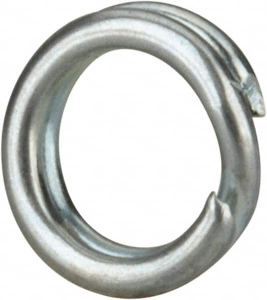 Made in USA - 0.174" ID, 0.254" OD, 0.062" Thick, Split Ring - Grade 2 Spring Steel, Zinc-Plated Finish - Exact Tooling