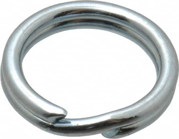 Made in USA - 0.328" ID, 0.43" OD, 0.074" Thick, Split Ring - Grade 2 Spring Steel, Zinc-Plated Finish - Exact Tooling
