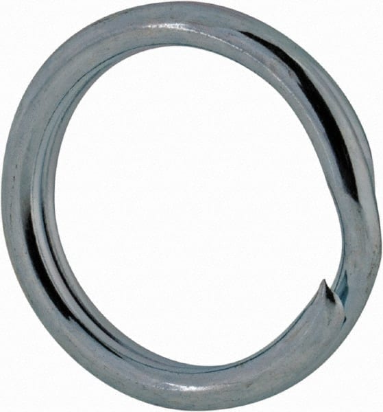 Made in USA - 0.382" ID, 0.484" OD, 0.074" Thick, Split Ring - Grade 2 Spring Steel, Zinc-Plated Finish - Exact Tooling