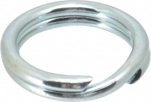 Made in USA - 0.46" ID, 0.604" OD, 0.105" Thick, Split Ring - Grade 2 Spring Steel, Zinc-Plated Finish - Exact Tooling