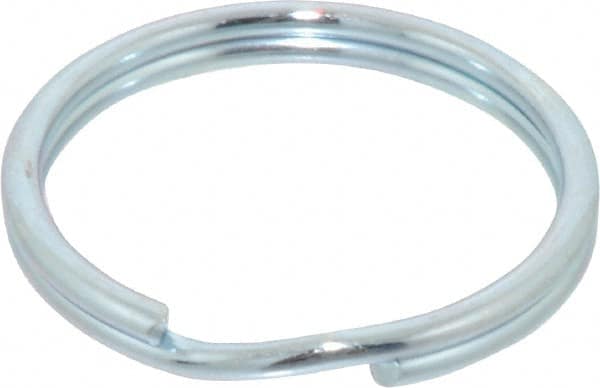 Made in USA - 1.06" ID, 1-1/4" OD, 0.13" Thick, Split Ring - Grade 2 Spring Steel, Zinc-Plated Finish - Exact Tooling