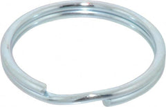 Made in USA - 1.06" ID, 1-1/4" OD, 0.13" Thick, Split Ring - Grade 2 Spring Steel, Zinc-Plated Finish - Exact Tooling