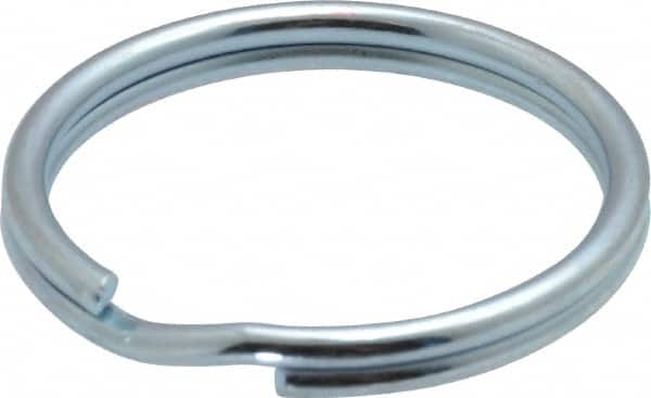 Made in USA - 1.159" ID, 1-3/8" OD, 0.142" Thick, Split Ring - Grade 2 Spring Steel, Zinc-Plated Finish - Exact Tooling