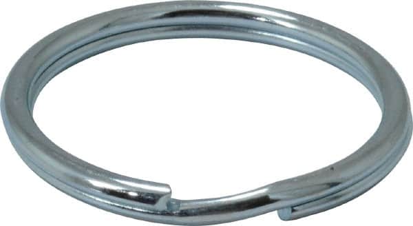 Made in USA - 1.264" ID, 1.48" OD, 0.142" Thick, Split Ring - Grade 2 Spring Steel, Zinc-Plated Finish - Exact Tooling