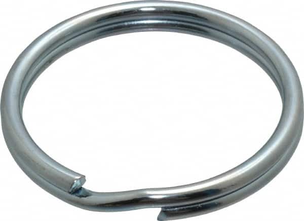 Made in USA - 1.396" ID, 1.64" OD, 0.168" Thick, Split Ring - Grade 2 Spring Steel, Zinc-Plated Finish - Exact Tooling