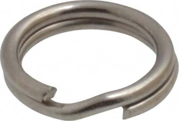 Made in USA - 0.28" ID, 0.38" OD, 0.074" Thick, Split Ring - 18-8 Stainless Steel, Natural Finish - Exact Tooling