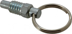 Gibraltar - 1/4-20, 0.31" Thread Length, 0.16" Plunger Diam, 0.19" Plunger Projection, 0.5 Lb Init to 2 Lb Final End Force, Steel Pull Ring Plunger - 0.31" Len Under Head, 0.44" Body Len, 3/4" Ring Diam, 0.62" Plunger Len, 1/4" Hex, 0.18" Head Height - Exact Tooling