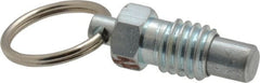 Gibraltar - 3/8-16, 0.31" Thread Length, 1/4" Plunger Diam, 0.28" Plunger Projection, 0.75 Lb Init to 3 Lb Final End Force, Steel Pull Ring Plunger - 0.44" Len Under Head, 0.63" Body Len, 3/4" Ring Diam, 0.82" Plunger Len, 0.38" Hex, 0.19" Head Height - Exact Tooling