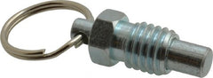 Gibraltar - 1/2-13, 0.43" Thread Length, 0.31" Plunger Diam, 0.38" Plunger Projection, 1 Lb Init to 4 Lb Final End Force, Steel Pull Ring Plunger - 0.56" Len Under Head, 0.81" Body Len, 1" Ring Diam, 1.06" Plunger Len, 1/2" Hex, 1/4" Head Height - Exact Tooling