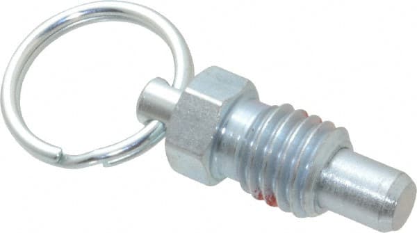 Gibraltar - 1/2-13, 0.43" Thread Length, 0.31" Plunger Diam, 0.38" Plunger Projection, 1 Lb Init to 4 Lb Final End Force, Steel Pull Ring Plunger - Exact Tooling