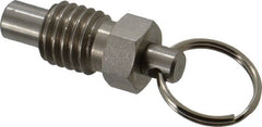 Gibraltar - 5/8-11, 0.56" Thread Length, 0.38" Plunger Diam, 0.44" Plunger Projection, 1.25 Lb Init to 5 Lb Final End Force, Stainless Steel Pull Ring Plunger - Exact Tooling