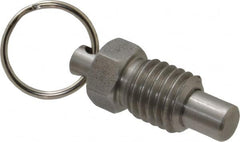 Gibraltar - 5/8-11, 0.56" Thread Length, 0.38" Plunger Diam, 0.44" Plunger Projection, 1.25 Lb Init to 5 Lb Final End Force, Stainless Steel Pull Ring Plunger - Exact Tooling