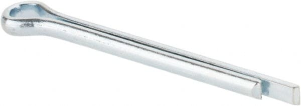 Made in USA - 3/32" Diam x 1" Long Extended Prong Cotter Pin - Grade 2, Zinc-Plated, Steel - Exact Tooling