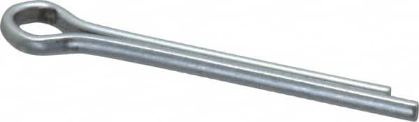 Made in USA - 1/8" Diam x 1-1/4" Long Extended Prong Cotter Pin - Grade 2, Zinc-Plated, Steel - Exact Tooling