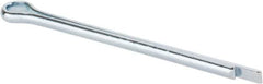 Made in USA - 5/32" Diam x 2-1/2" Long Extended Prong Cotter Pin - Grade 2, Zinc-Plated, Steel - Exact Tooling