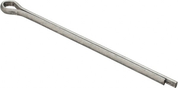 Made in USA - 5/32" Diam x 3" Long Extended Prong Cotter Pin - Grade 2, Zinc-Plated, Steel - Exact Tooling