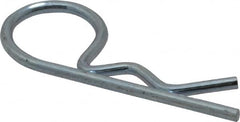 Made in USA - 1/8" Max Shaft Diam, 19/32" Long, 0.03" Wire Diam, Hair Pin Cotter - Grade 2 Spring Steel, Zinc-Plated Finish - Exact Tooling