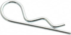 Made in USA - 3/16 to 1/4" Shaft Diam, 15/16" Long, 0.042" Wire Diam, Hair Pin Cotter - Grade 2 Spring Steel, Zinc-Plated Finish - Exact Tooling