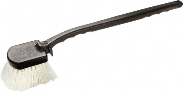 Harper Brush - 2-1/4" Bristle Length, Nylon Utility Scrub Brush - 3-1/2" x 3-1/2" Long x 3" Wide Head, 20" OAL, Easy Grip Handle, Black, Polypropylene Block - Exact Tooling
