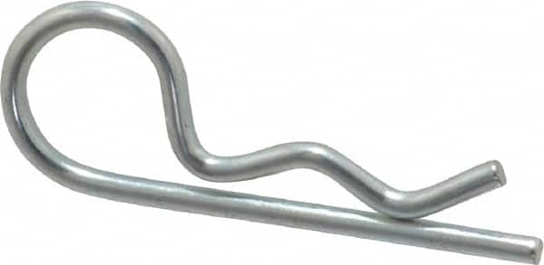 Value Collection - 5/16 to 3/8" Shaft Diam, 1-7/16" Long, 0.073" Wire Diam, Hair Pin Cotter - Grade 2 Spring Steel, Zinc-Plated Finish - Exact Tooling