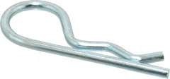 Made in USA - 5/8 to 3/4" Shaft Diam, 2-11/16" Long, 0.148" Wire Diam, Hair Pin Cotter - Grade 2 Spring Steel, Zinc-Plated Finish - Exact Tooling