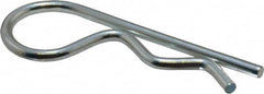 Made in USA - 7/8 to 1" Shaft Diam, 3-3/4" Long, 0.178" Wire Diam, Hair Pin Cotter - Grade 2 Spring Steel, Zinc-Plated Finish - Exact Tooling