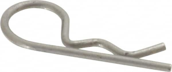 Made in USA - 1/8" Max Shaft Diam, 19/32" Long, 0.03" Wire Diam, Hair Pin Cotter - Grades 302 & 18-8 Stainless Steel - Exact Tooling