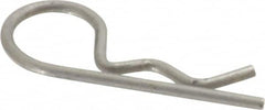 Made in USA - 1/8" Max Shaft Diam, 19/32" Long, 0.03" Wire Diam, Hair Pin Cotter - Grades 302 & 18-8 Stainless Steel - Exact Tooling