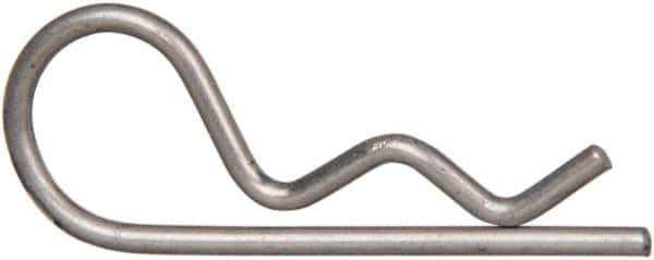 Made in USA - 3/16 to 1/4" Shaft Diam, 15/16" Long, 0.042" Wire Diam, Hair Pin Cotter - Grades 302 & 18-8 Stainless Steel - Exact Tooling