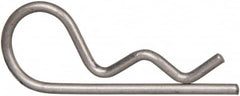 Made in USA - 3/16 to 1/4" Shaft Diam, 15/16" Long, 0.042" Wire Diam, Hair Pin Cotter - Grades 302 & 18-8 Stainless Steel - Exact Tooling