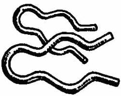 Made in USA - 25/32" Groove, 2-5/64" Long, Stainless Steel Hair Pin Clip - 0.105" Clip Diam, 7/8" Shaft Diam, Grade 18-8 - Exact Tooling