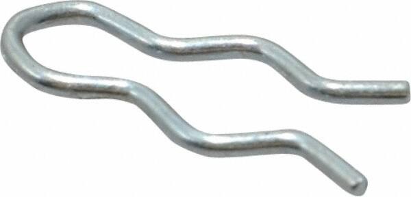 Made in USA - 9/64" Groove, 1/2" Long, Zinc-Plated Spring Steel Hair Pin Clip - 0.031" Clip Diam, 3/16" Shaft Diam, Grade 2 - Exact Tooling