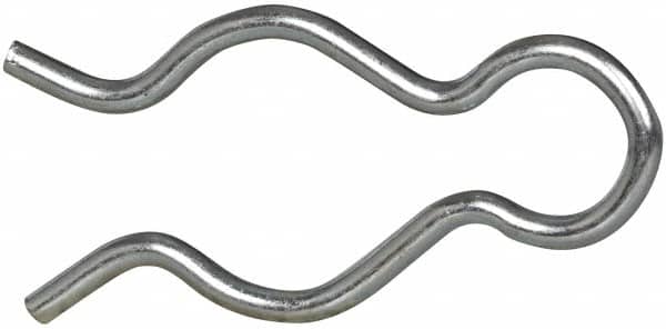 Made in USA - 21/32" Groove, 1-13/16" Long, Zinc-Plated Spring Steel Hair Pin Clip - 0.093" Clip Diam, 3/4" Shaft Diam, Grade 2 - Exact Tooling