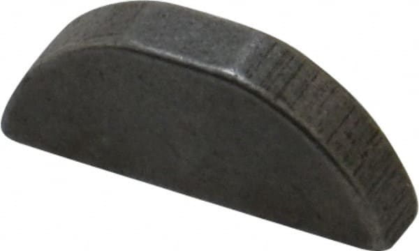 Made in USA - #507 Standard Woodruff Key - 7/8" Long x 5/32" Wide, Steel - Exact Tooling