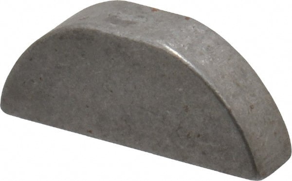 Made in USA - #607 Standard Woodruff Key - 7/8" Long x 3/16" Wide, Steel - Exact Tooling