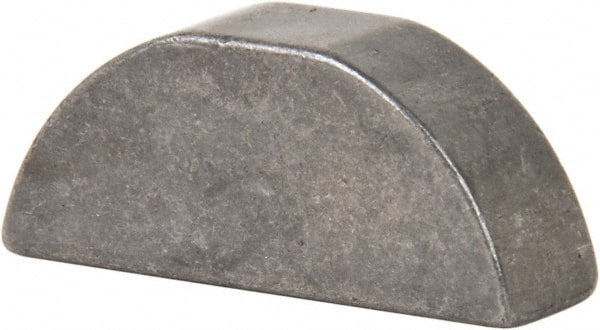 Made in USA - #807 Standard Woodruff Key - 7/8" Long x 1/4" Wide, Steel - Exact Tooling