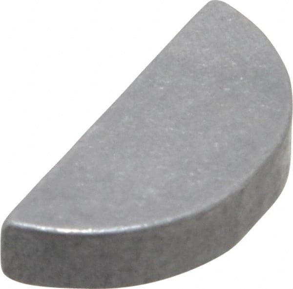 Made in USA - #608 Standard Woodruff Key - 1" Long x 3/16" Wide, Steel - Exact Tooling