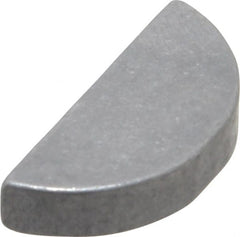 Made in USA - #608 Standard Woodruff Key - 1" Long x 3/16" Wide, Steel - Exact Tooling